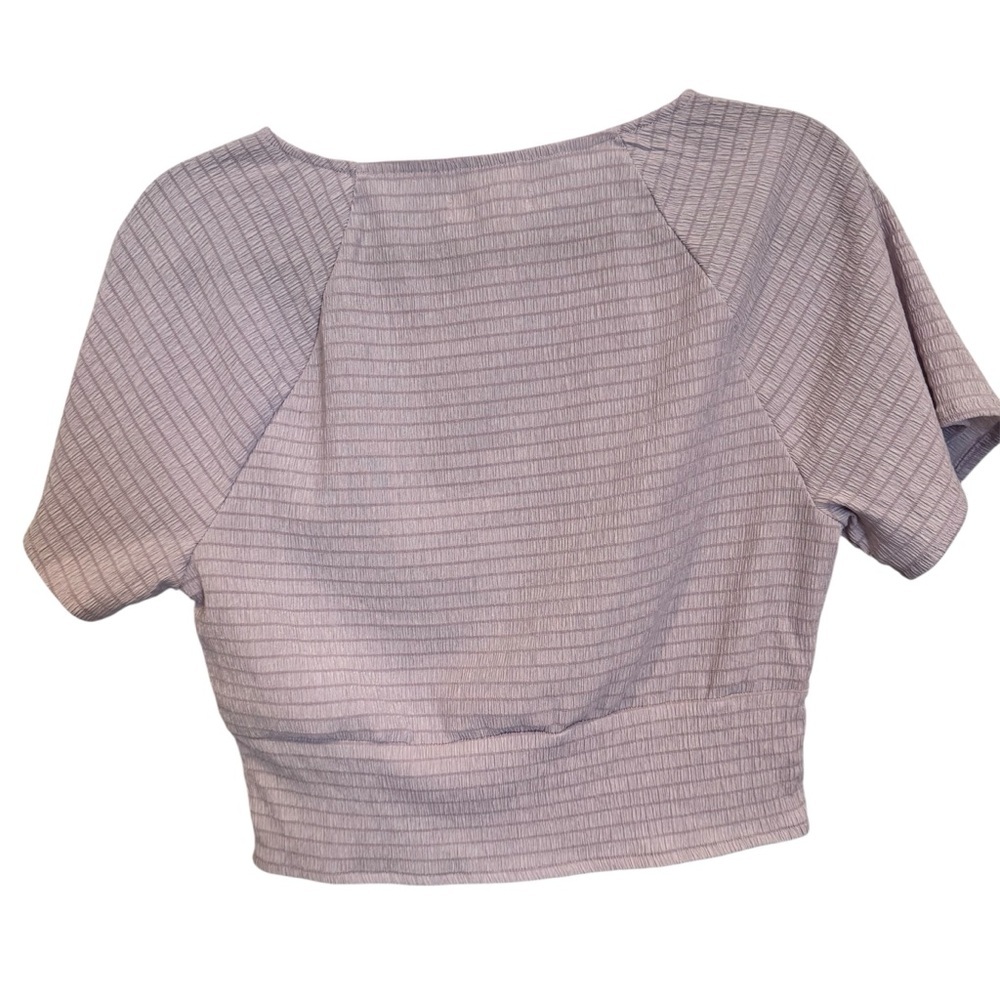 Madewell Shirred Crewneck Crop Top Lavender Size M NWT - Picture 4 of 7